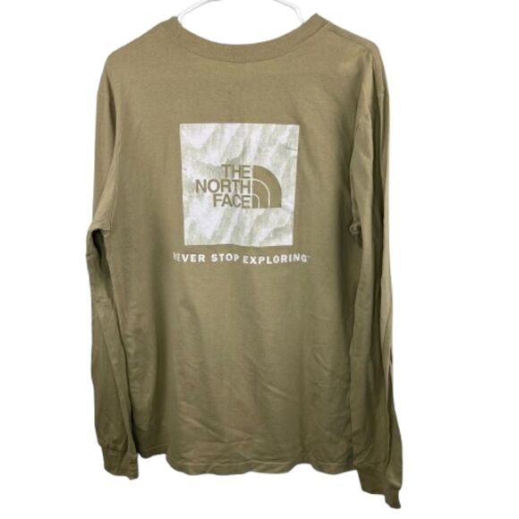 The North Face Men's 100% Cotton Beige Long Sleeve Sweatshirt Size L - Picture 2 of 4